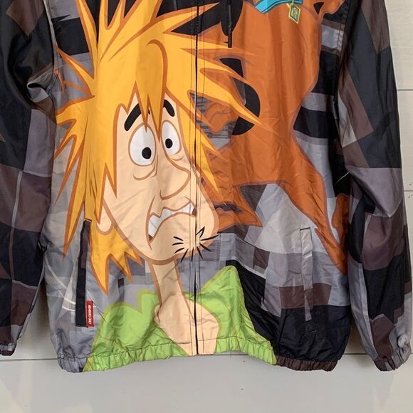 Scooby-Doo Mens Graphic Hoodie raincoat Black zip up size large members only - Picture 5 of 14